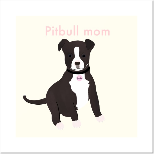 Pitbull mom Wall Art by artby.yuri